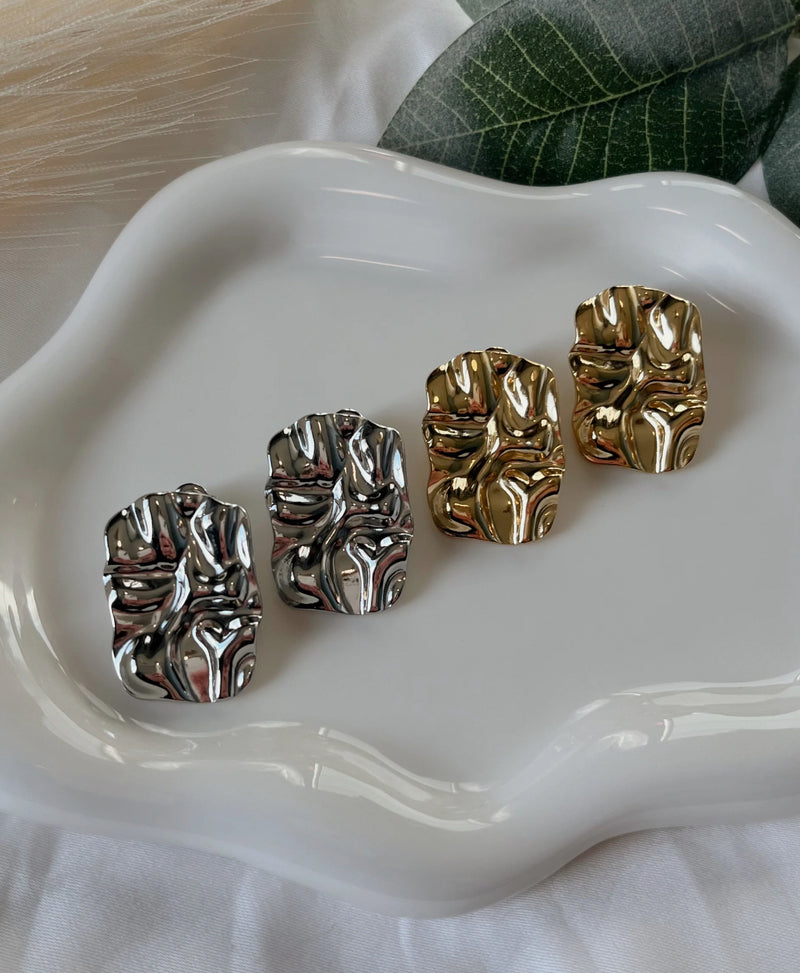 Hammered Gold & Silver Plated studs