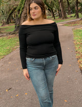 Aimee- Off the shoulder top (Black)