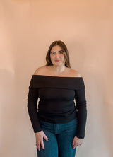 Aimee- Off the shoulder top (Black)